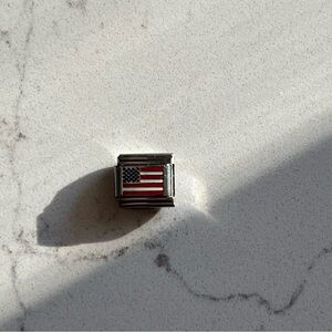American Flag Charm link for nomination style charm bracelet